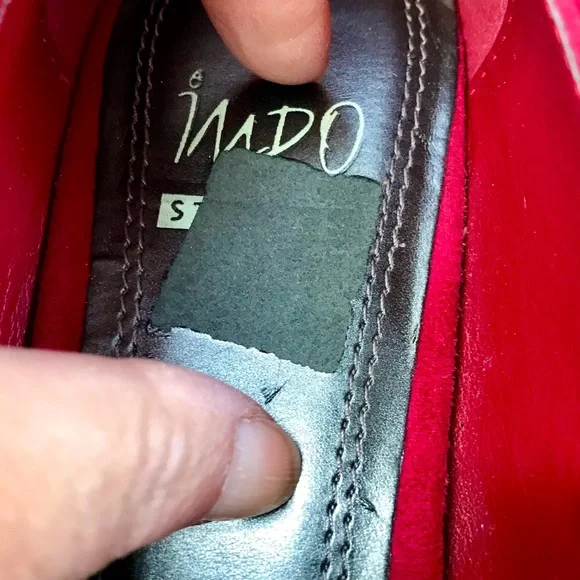 IMPO Stretch Red Suede Heels size 8 Pointed-Toe Mary Jane - Picture 5 of 14